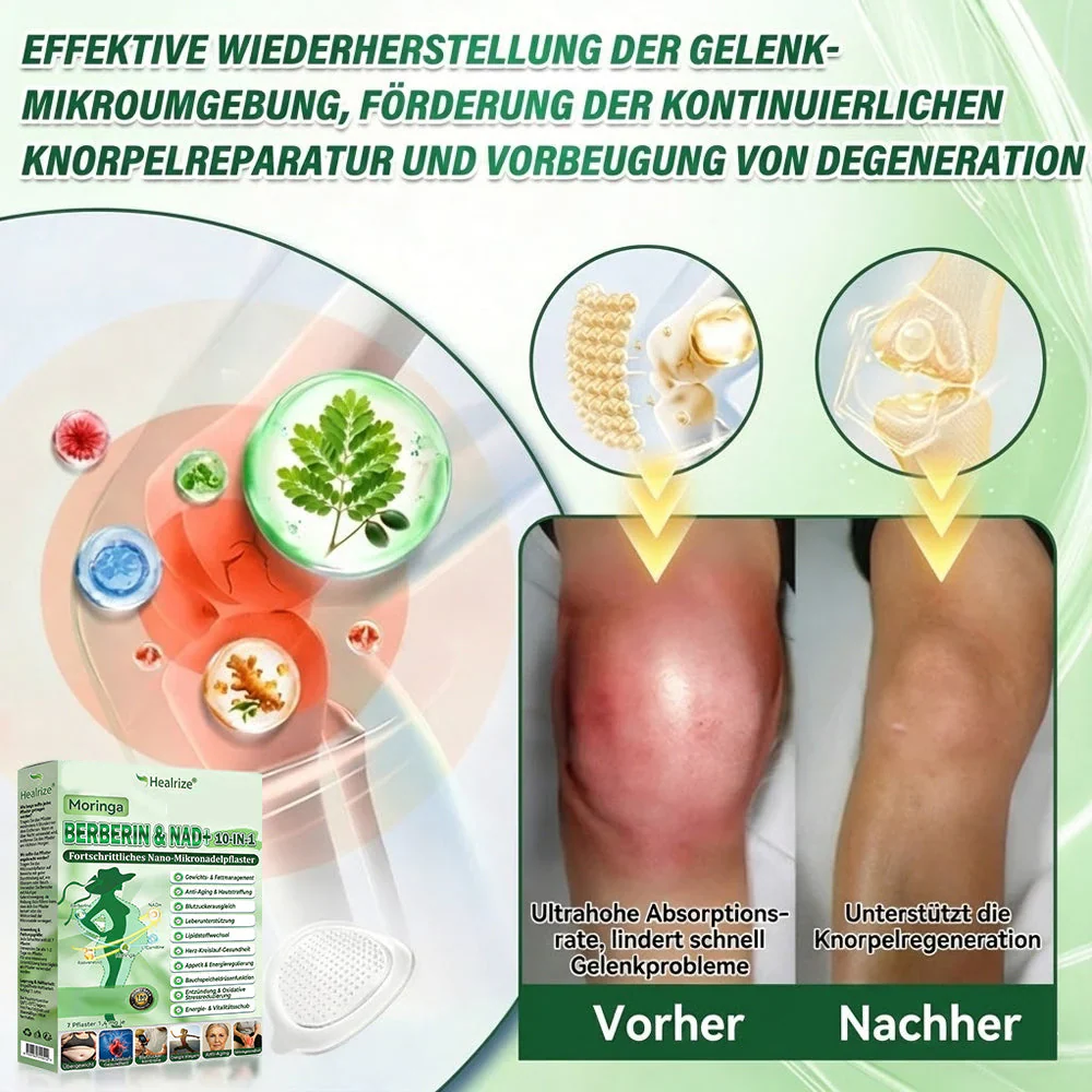 ✅Neu eingetroffen✅💪Healrize®Moringa Berberinex NAD+ 10-in-1 Nano-Mikronadel-Patch (Nur einmal täglich, sichtbare Veränderungen in 7 Tagen) ✅ Für Übergewicht, lockere Haut, Diabetes, Schlafapnoe, Gelenkprobleme und mehr - Image 3