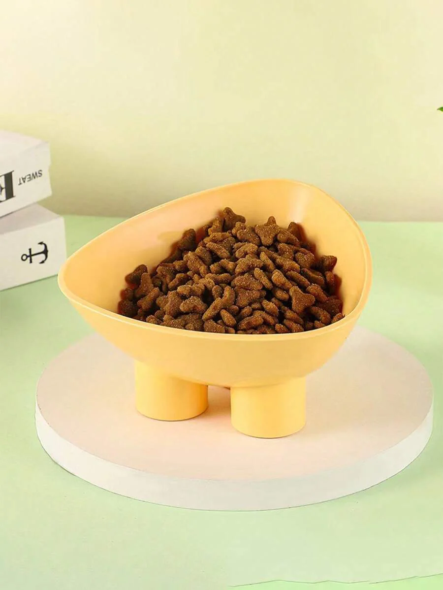 1pc Raised Cat Bowl, Tilted Elevated Cat Feeder Bowl With Neck Protection Riser, Plastic Cat Food & Water Bowl - Image 4