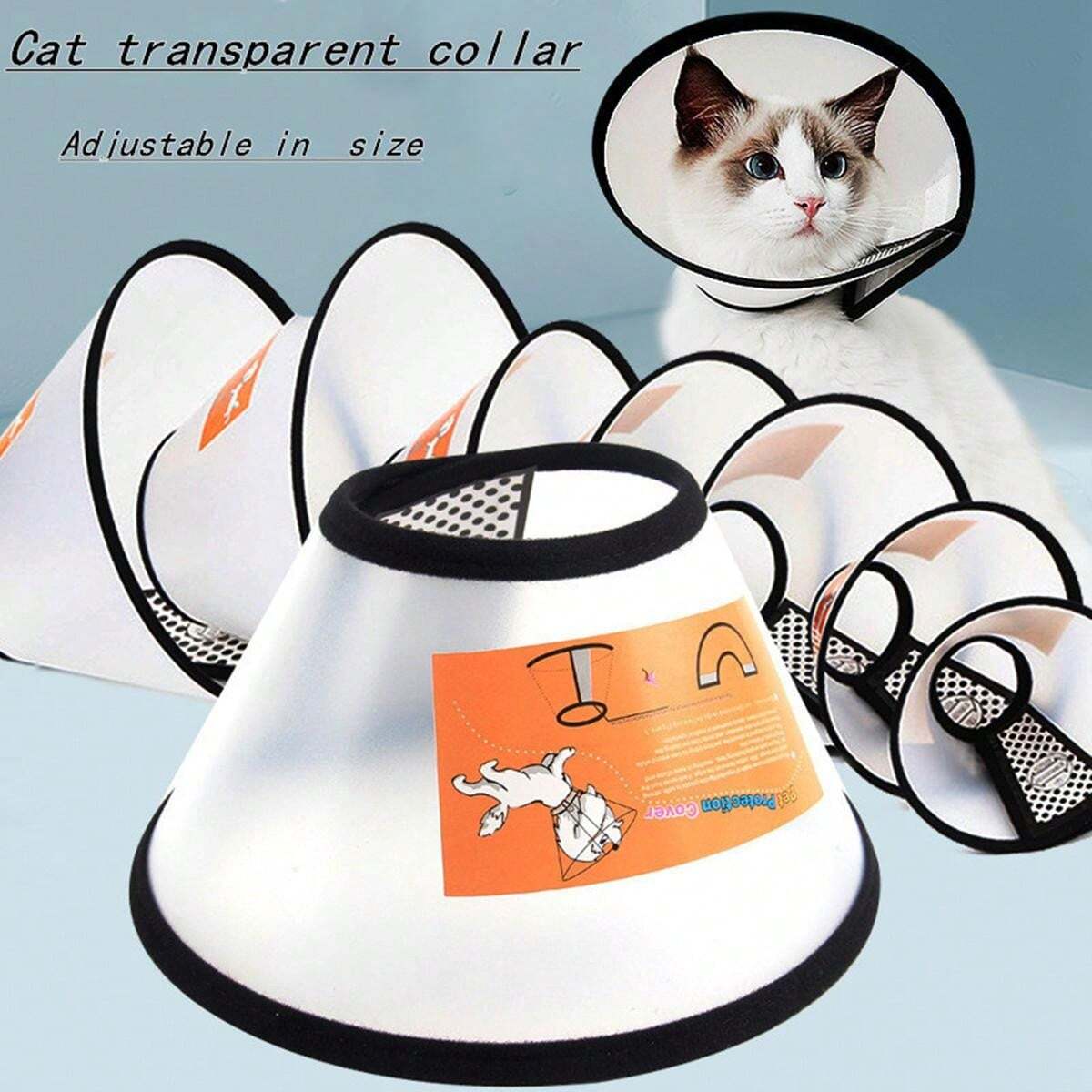 Transparent Matte Elizabethan Collar, Cat/Dog Anti-Lick Neck Cone, Neuter Soft Shame Collar, Pet Supplies - Image 3