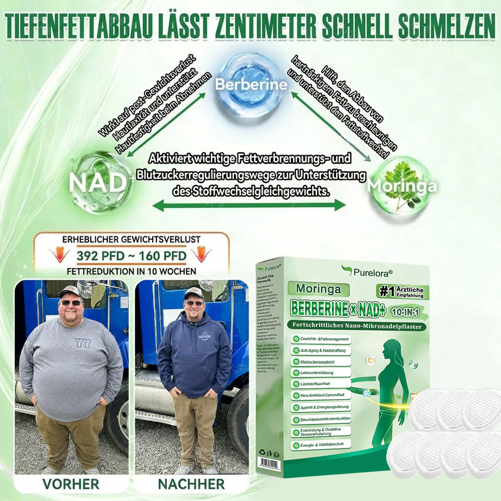 ✅Neu eingetroffen✅💪Purelora® Moringa Berberinex NAD+ 10-in-1 Nano-Mikronadel-Patch (Nur einmal täglich, sichtbare Veränderungen in 7 Tagen) ✅ Für Übergewicht, lockere Haut, Diabetes, Schlafapnoe, Gelenkprobleme und mehr - Image 2