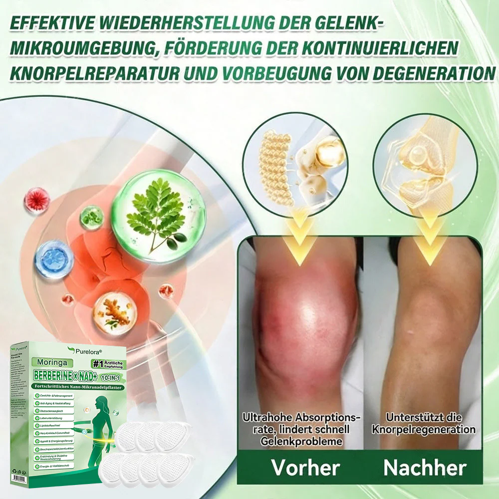 ✅Neu eingetroffen✅💪Purelora® Moringa Berberinex NAD+ 10-in-1 Nano-Mikronadel-Patch (Nur einmal täglich, sichtbare Veränderungen in 7 Tagen) ✅ Für Übergewicht, lockere Haut, Diabetes, Schlafapnoe, Gelenkprobleme und mehr - Image 3