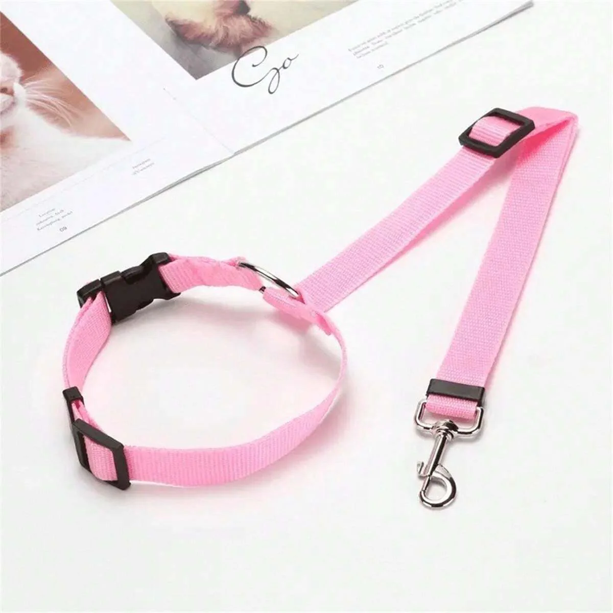 1pc Multifunctional Pet Car Seat Belt And Safety Harness, Safe Travel, Adjustable Dog Seat Belt Collar Pet Accessories - Image 3